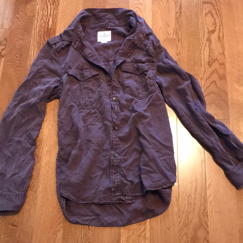 American Eagle Plum Brown Boyfriend Fit Small